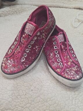 Converse Pink Sequin Slip-On Sneakers